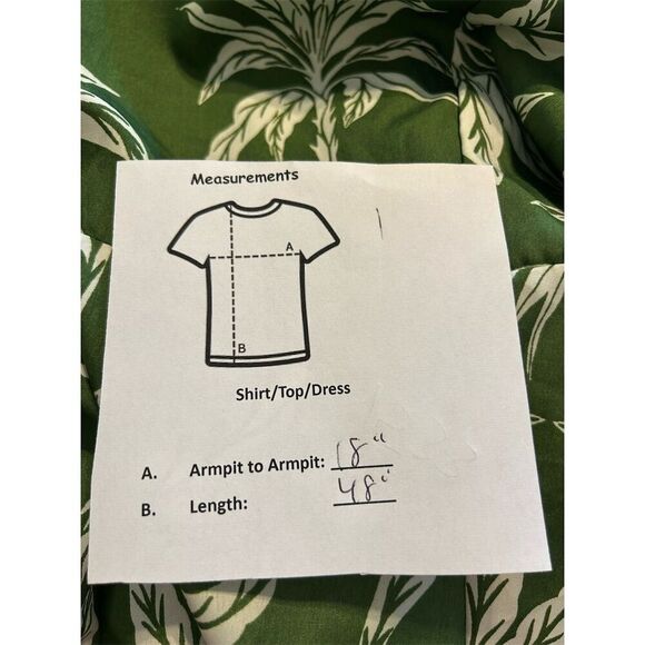 Truly 4 You Women's S Green Palm Leaf Print Midi Dress Summer Casual - Picture 10 of 11